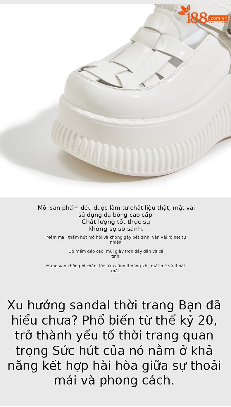 Dép sandal nữ quai chữ V đế dày phong cách Roman mùa hè 2026 — Đen, Len nguyên chất chi tiết 7