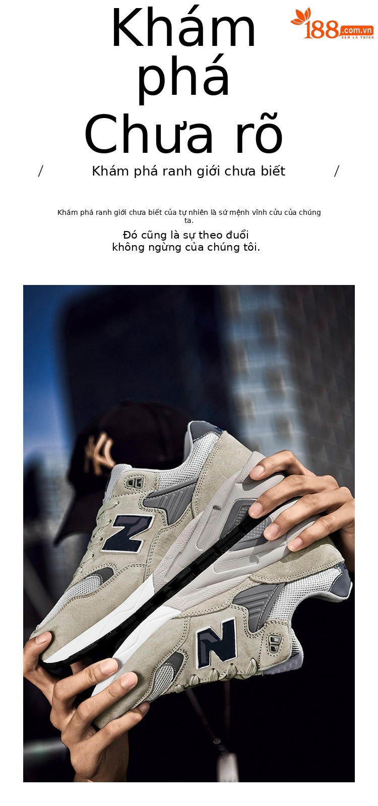 Giày sneaker nam da thật cổ điển NB580 đế dày — p 580m màu trắng chi tiết 10