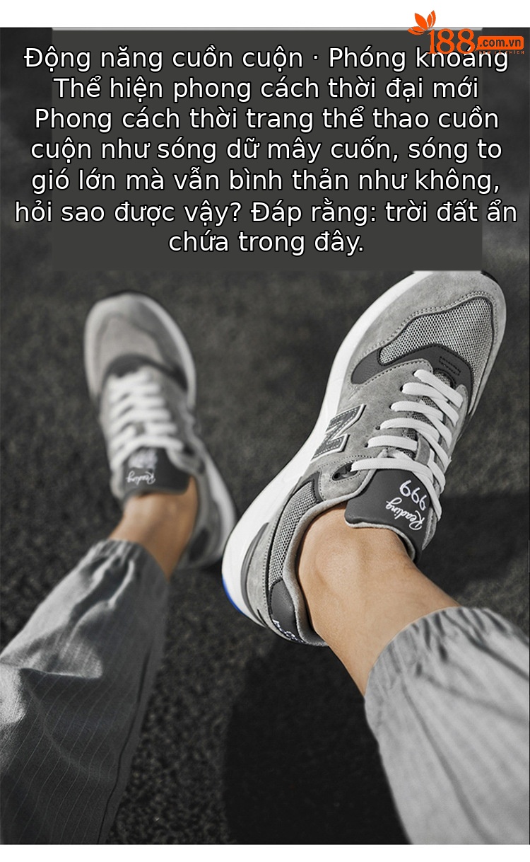 Giày thể thao da nữ chạy bộ phong cách mới mẻ thoáng mát — Đỏ xám p999 chi tiết 12