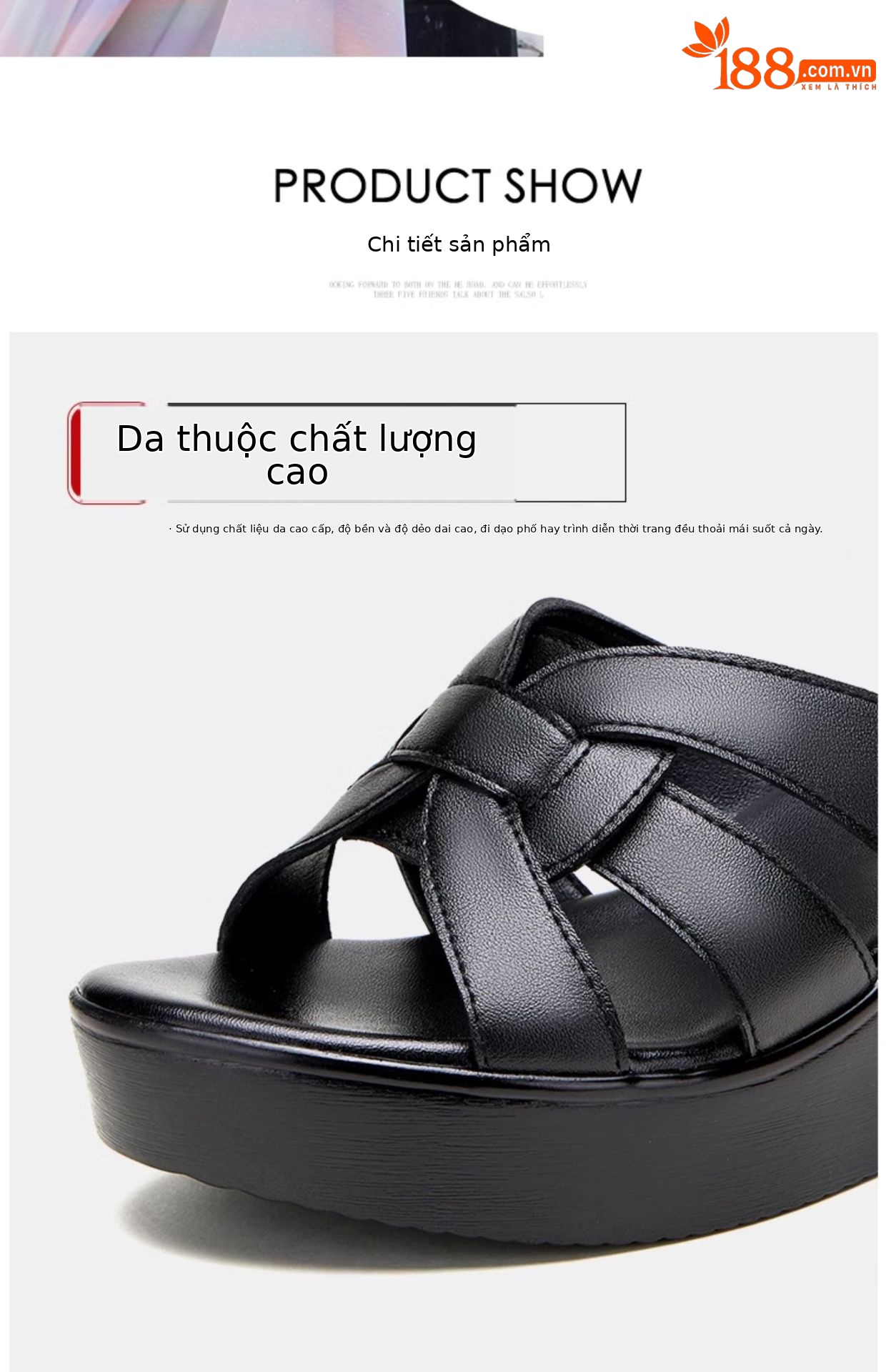 Dép sandal nữ xỏ ngón đế xuồng mềm, hở mũi, platform 6 cm, mới hè 2025 — Màu đen 6cm, Màu trắng 6cm, Màu đỏ 6cm chi tiết 5