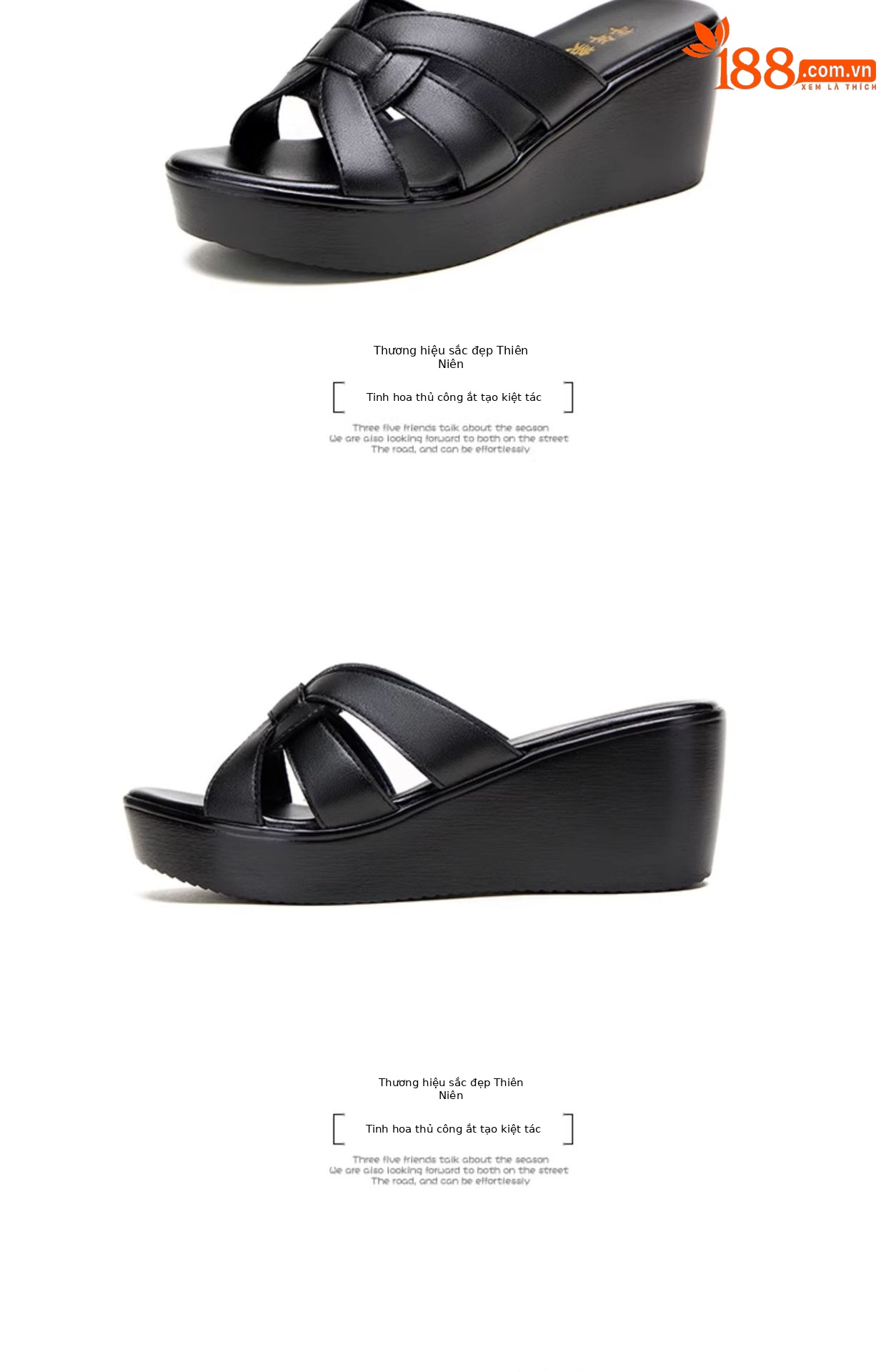 Dép sandal nữ xỏ ngón đế xuồng mềm, hở mũi, platform 6 cm, mới hè 2025 — Màu đen 6cm, Màu trắng 6cm, Màu đỏ 6cm chi tiết 14