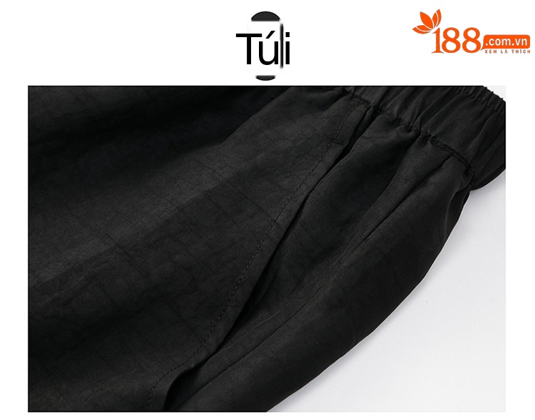 Áo thun tay ngắn lụa tơ tằm mùa hè cổ đứng dáng rộng — 86003 quần chi tiết 17