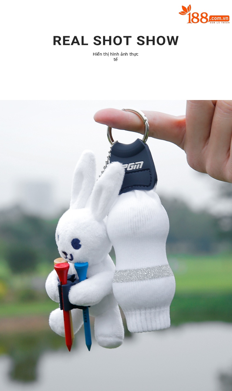 Túi đựng bóng golf PGM mini hình thú kẹp búp bê, chứa 2 quả, nhỏ gọn nhẹ — QJ004-bộ bóng gấu, QJ006-Thỏ chi tiết 21