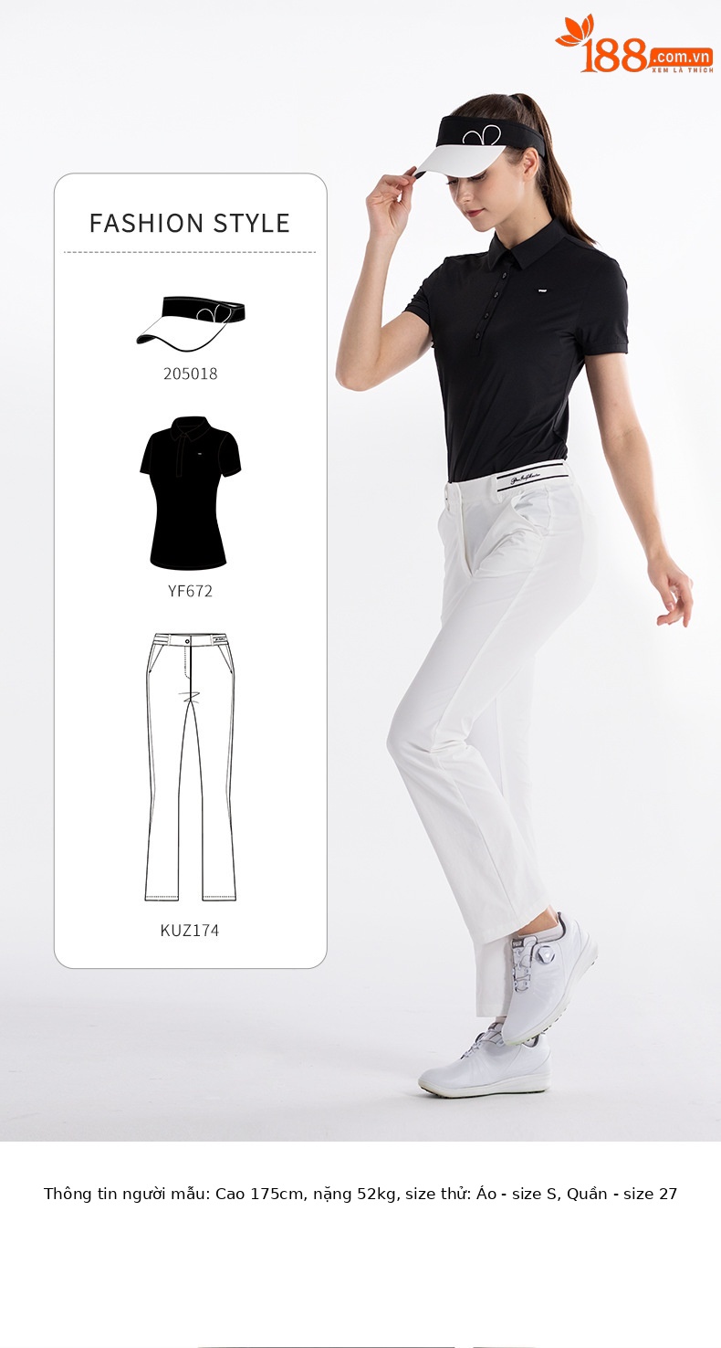 Quần golf nữ ống loe PGM phiên bản Hàn Quốc, thiết kế micro loe tôn dáng — KUZ174-Quần trắng [Micro loe/mỏng/cao], KUZ174-Quần đen [Micro loe/mỏng/cao] chi tiết 13