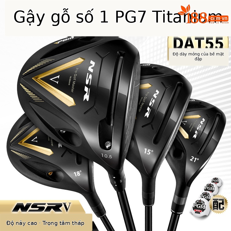 Gậy golf driver PGM NSR V số 1 đầu titan trọng tâm thấp — #1 trục carbon hạng R bằng gỗ [với ống bọc đầu], # Số 3 trục carbon loại R bằng gỗ [với đầu ống], #5 trục carbon loại R bằng gỗ [với đầu ống], # 4H thanh sắt trục carbon hạng R [với vỏ đầu]