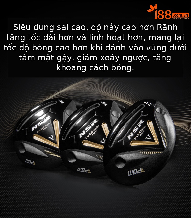Gậy golf driver PGM NSR V số 1 đầu titan trọng tâm thấp — #1 trục carbon hạng R bằng gỗ [với ống bọc đầu], # Số 3 trục carbon loại R bằng gỗ [với đầu ống], #5 trục carbon loại R bằng gỗ [với đầu ống], # 4H thanh sắt trục carbon hạng R [với vỏ đầu] chi tiết 5