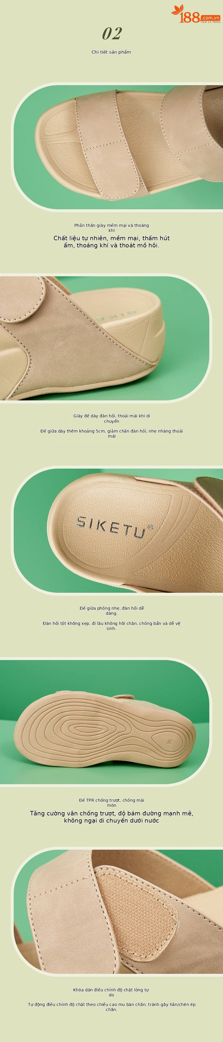 Dép sandal nữ xỏ ngón đế bệt thể thao nhẹ, đế dày, size lớn 987-5 — Màu đen, Màu xanh lam, Màu mơ chi tiết 3