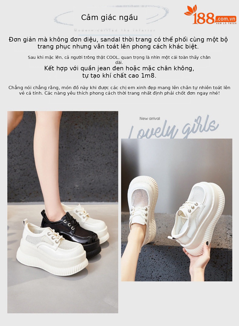 Giày sandal cao gót nữ hở mũi quai dây buộc gót vuông 8 cm — Đen, Len nguyên chất chi tiết 3