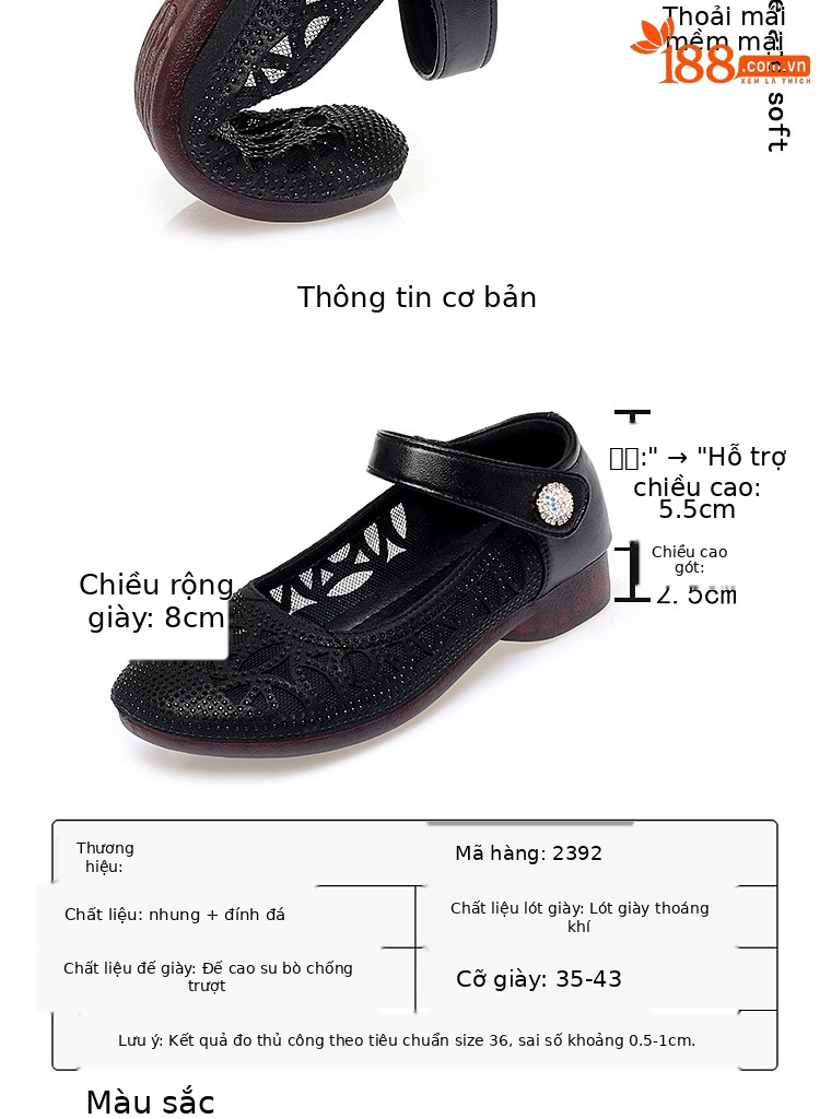 Sandal nữ đế bệt da thật mặt lưới thoáng mát — Màu be chi tiết 5