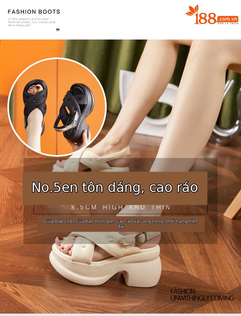 Dép sandal nữ quai chữ V đế PU mềm mại phong cách thể thao — Len tinh khiết, Đen chi tiết 8