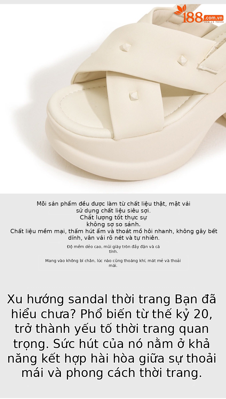 Dép sandal nữ quai chữ V đế PU mềm mại phong cách thể thao — Len tinh khiết, Đen chi tiết 7