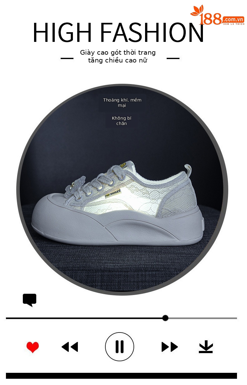 Giày sneaker nữ chunky đế dày mũi tròn phong cách Pháp — M2569 màu be, M2569 màu đen chi tiết 5