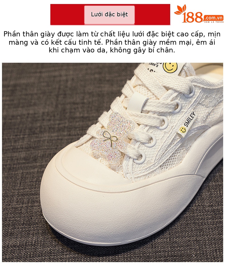 Giày sneaker nữ chunky đế dày mũi tròn phong cách Pháp — M2569 màu be, M2569 màu đen chi tiết 7