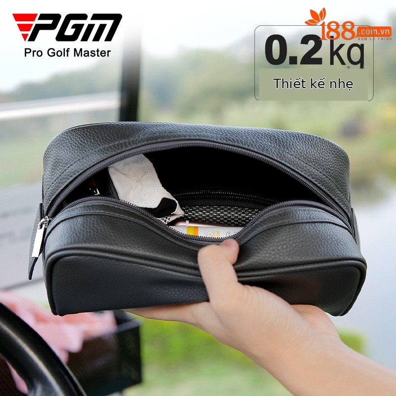 Túi cầm tay Golf PGM nam dung tích lớn 25x12x12 cm — SOB012-Màu đen