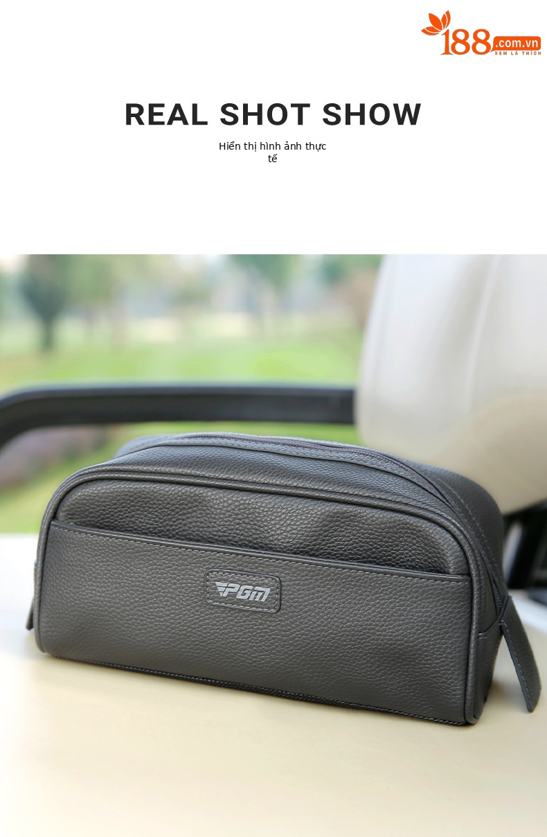 Túi cầm tay Golf PGM nam dung tích lớn 25x12x12 cm — SOB012-Màu đen chi tiết 7
