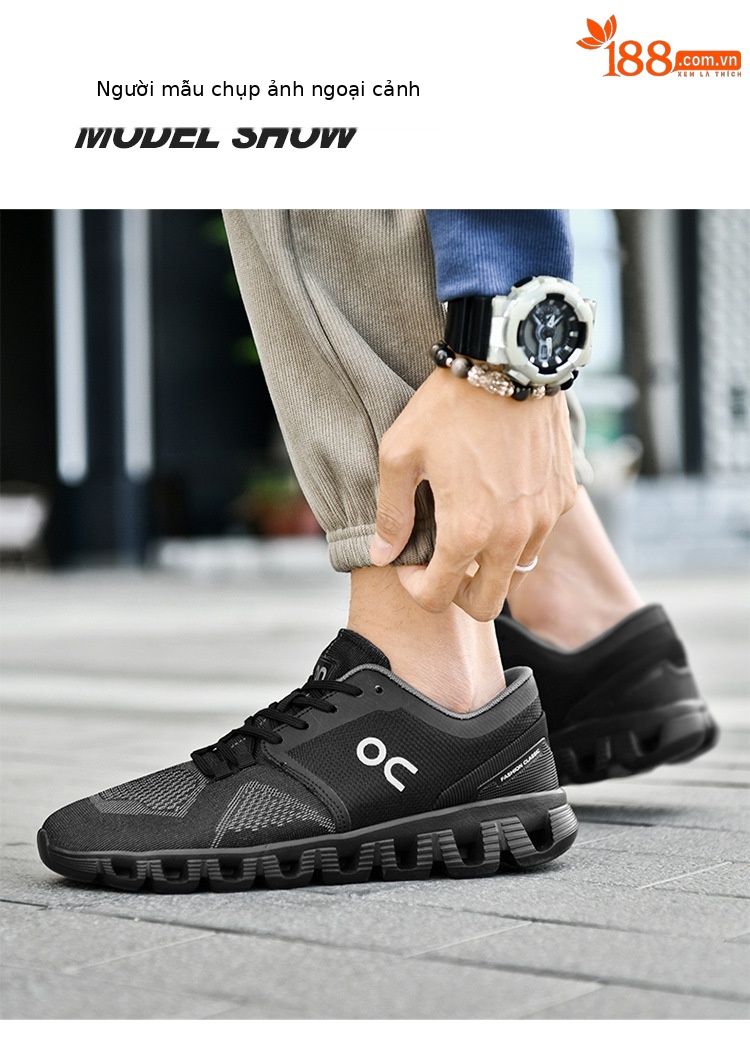 Giày sneaker chạy bộ nữ đế đệm êm, phong cách thể thao thời trang — A29 đen vàng xám chi tiết 14