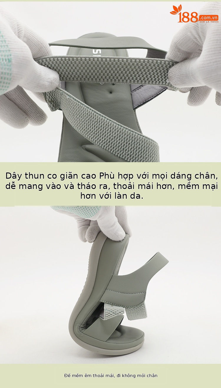 Sandal nữ đế dày quai ngang đi biển mùa hè 2025 — Màu đen, Màu vàng đất, Màu xanh lá chi tiết 5