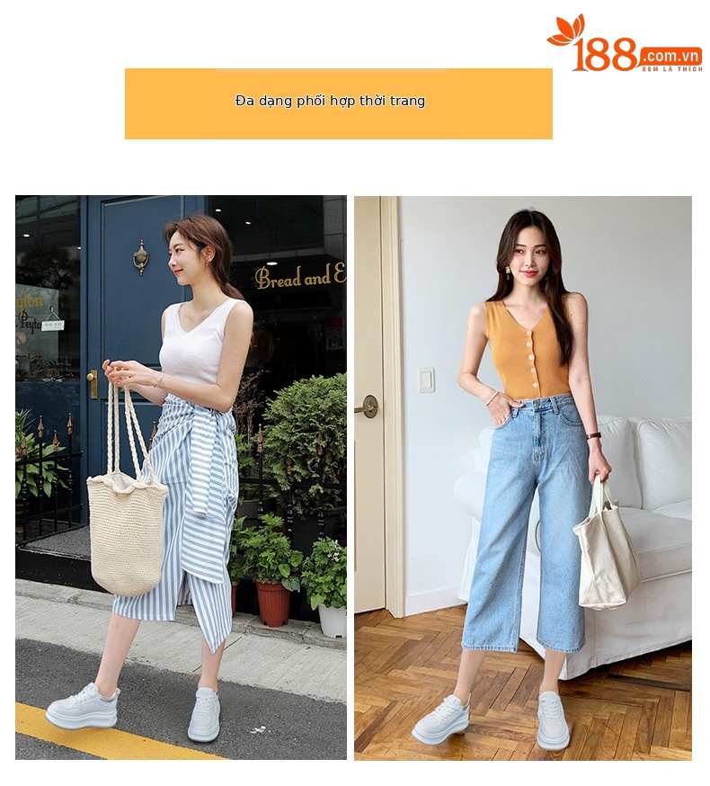Giày sneaker nữ chunky đế dày mặt da tăng chiều cao ẩn mới xuân 2026 — M2571 màu vàng kim, M2571 màu bạc chi tiết 6