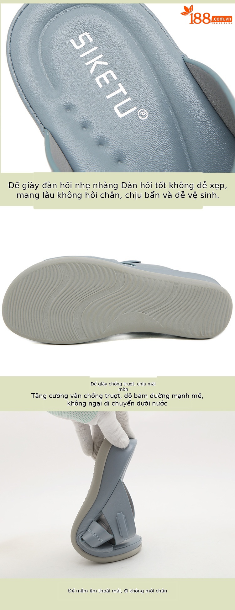Dép tông nữ đế dày JS554-3 mùa hè 2025, phong cách thời trang, size lớn, đi biển — Màu đen, Màu xanh lam, Màu mơ chi tiết 4