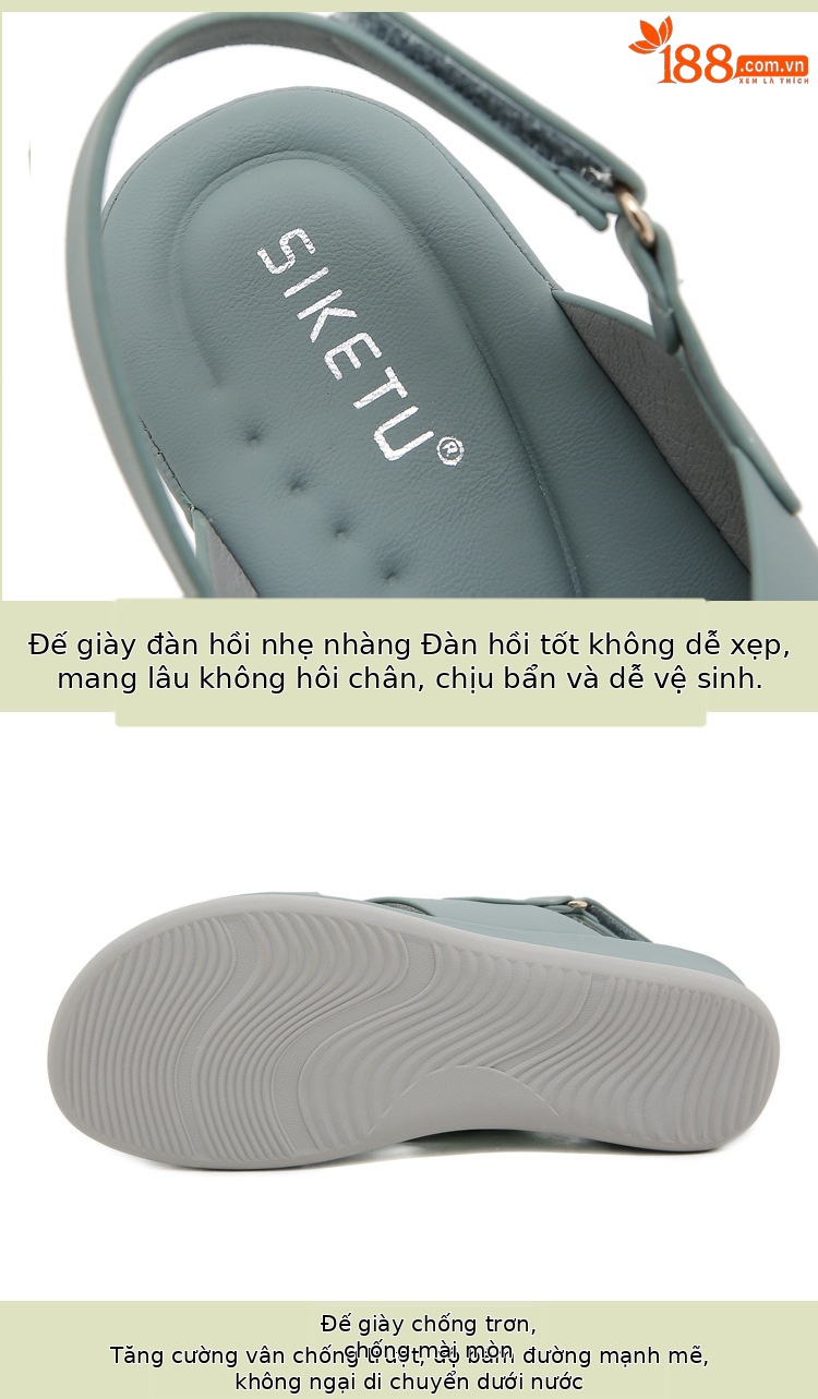 Dép sandal nữ xỏ ngón đế dày mùa hè 2025 phong cách Hàn Quốc — Màu đen, Màu xanh lam, Màu mơ chi tiết 4