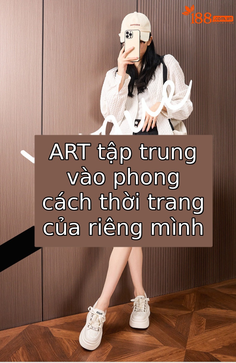 Giày sneaker nữ chunky đế dày phong cách Hàn Quốc, mũi tròn, dây buộc — Hồng vàng, Trắng chi tiết 1