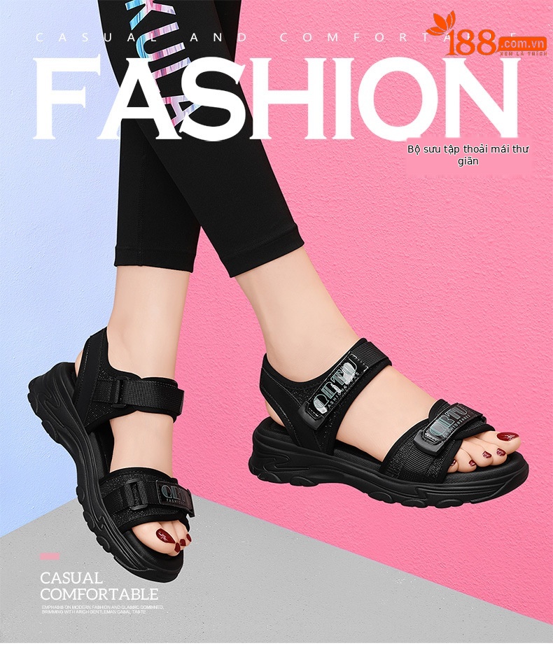 Sandal thể thao nữ đế dày phong cách ballet mùa hè 2024 — 9819 xanh đen, 9819 mét xanh lục chi tiết 3