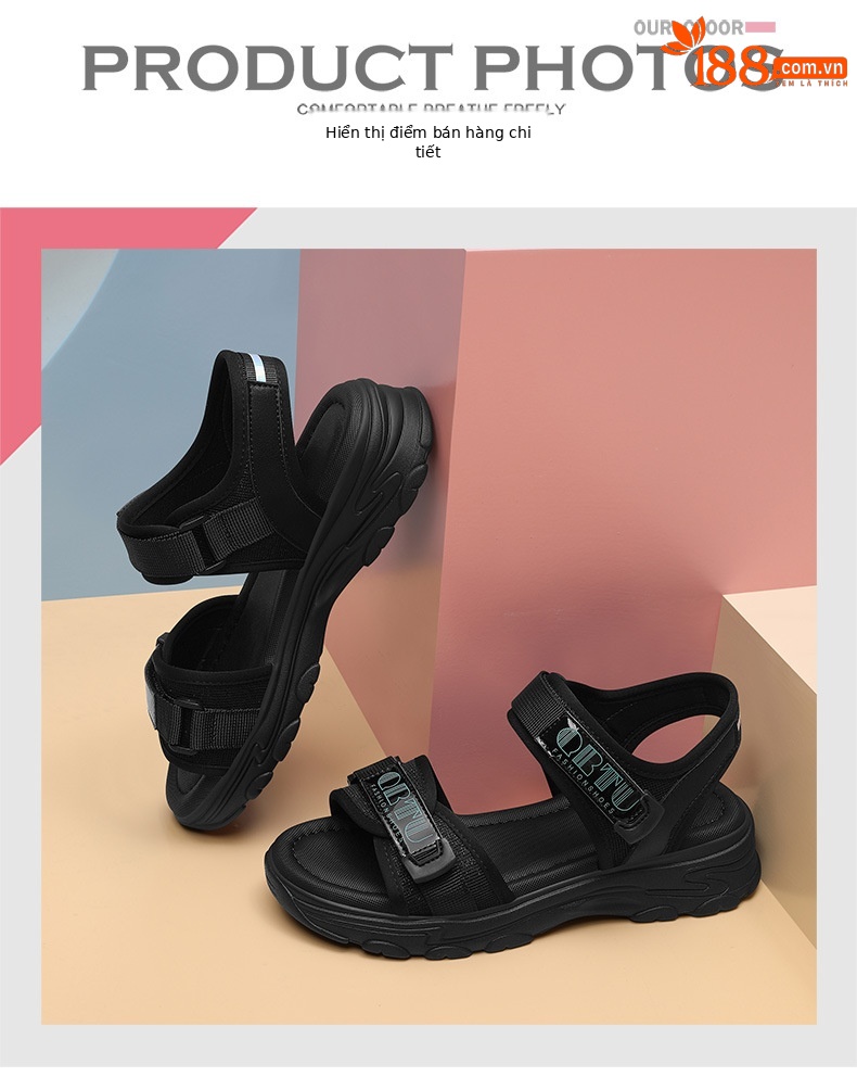 Sandal thể thao nữ đế dày phong cách ballet mùa hè 2024 — 9819 xanh đen, 9819 mét xanh lục chi tiết 5