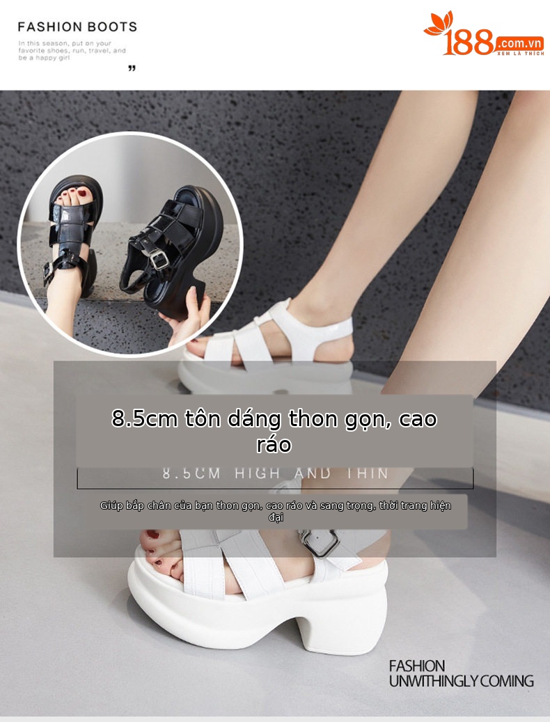 Dép sandal nữ quai chữ V đơn giản mùa hè 2026 — Đen, Trắng chi tiết 9