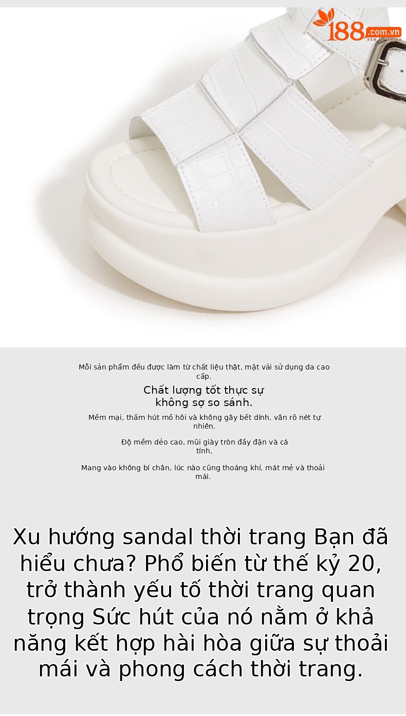 Dép sandal nữ quai chữ V đơn giản mùa hè 2026 — Đen, Trắng chi tiết 8