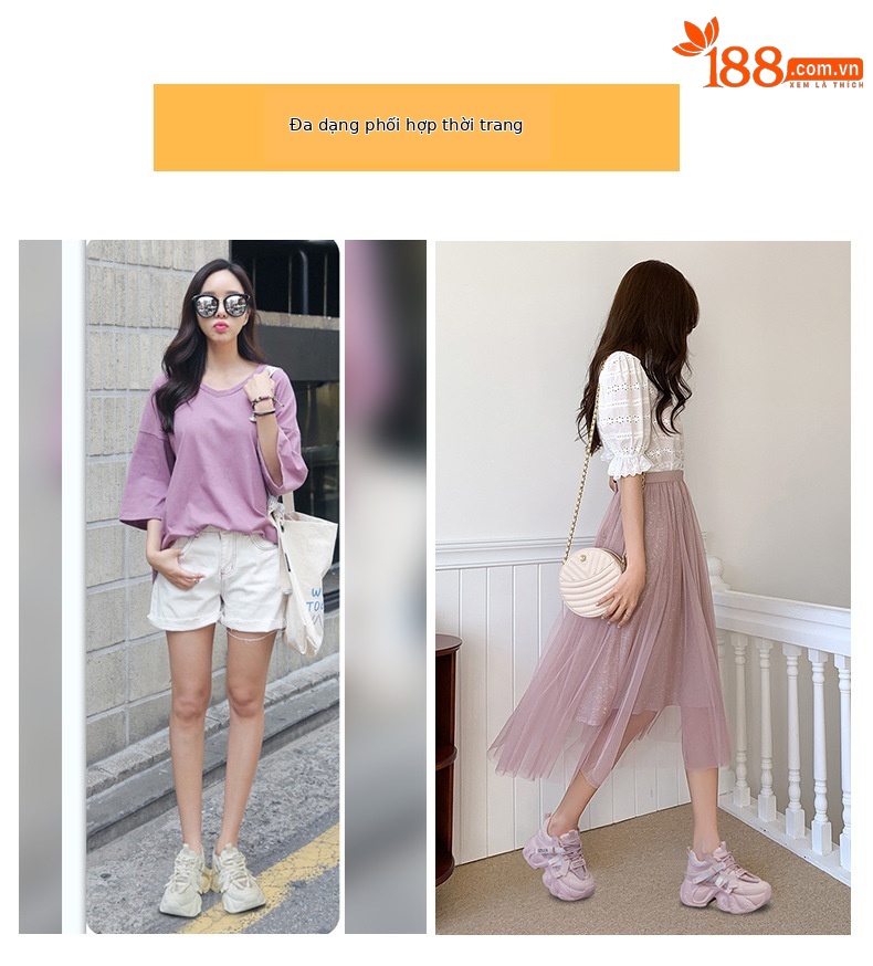 Giày sneaker nữ chunky đế dày tăng chiều cao 8cm, lưới thoáng khí mùa hè — M2572 mbe trắng trong suốt lưới, M2572 lưới trong suốt màu hồng chi tiết 6