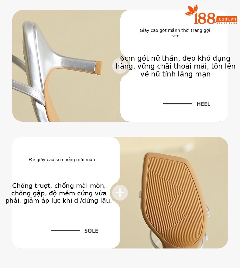 Giày sandal cao gót nữ mũi vuông hở mũi kiểu dáng gợi cảm — Màu đen chi tiết 3