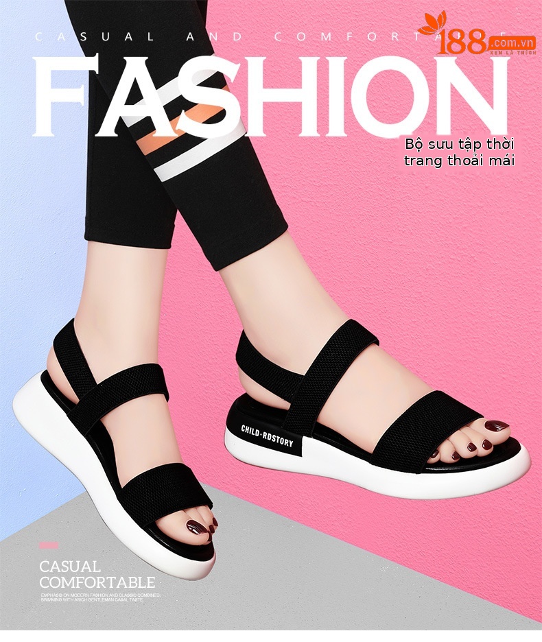 Sandal thể thao nữ đế dày da thật chống trượt mùa hè — 12067 màu đen, Màu be 12067 chi tiết 3