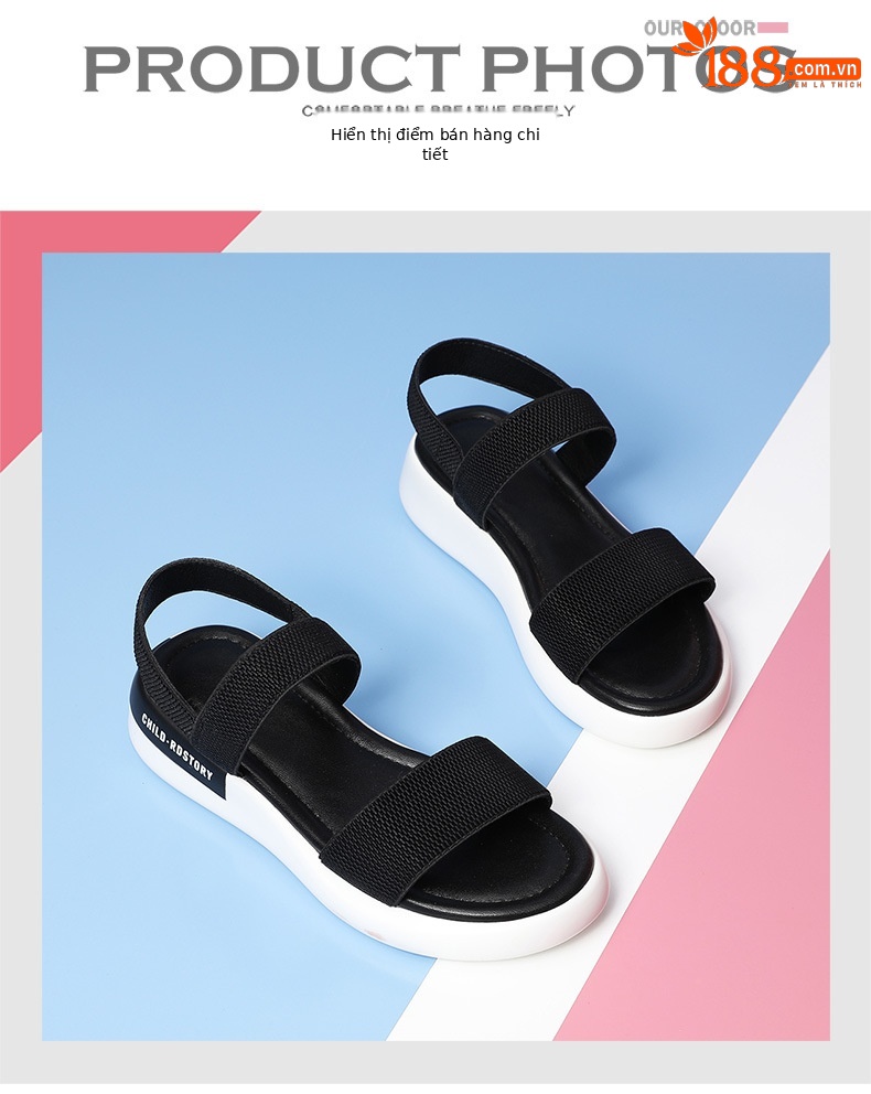 Sandal thể thao nữ đế dày da thật chống trượt mùa hè — 12067 màu đen, Màu be 12067 chi tiết 5