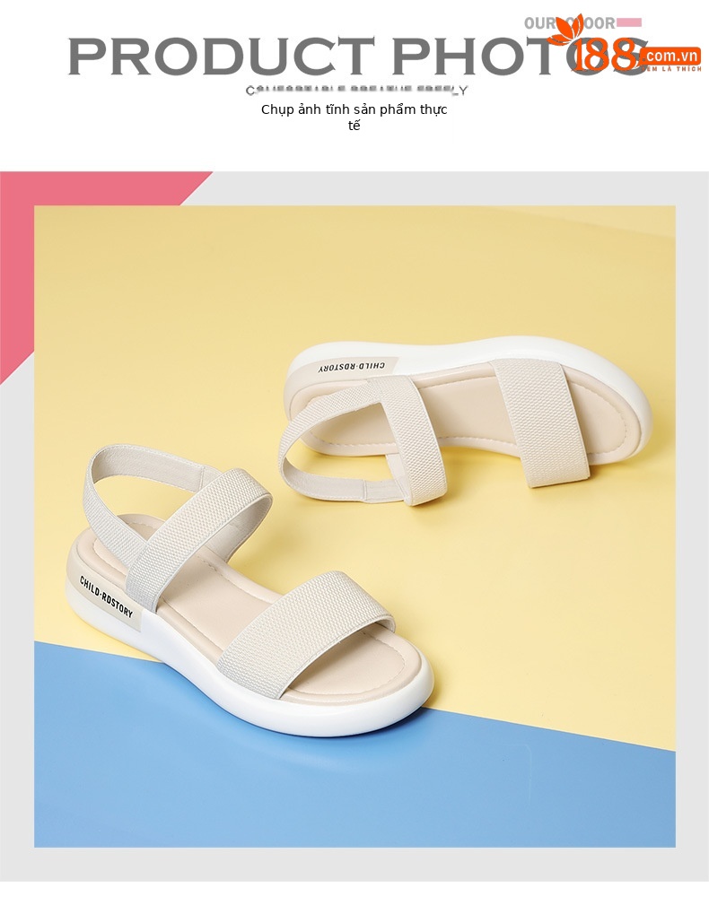 Sandal thể thao nữ đế dày da thật chống trượt mùa hè — 12067 màu đen, Màu be 12067 chi tiết 11