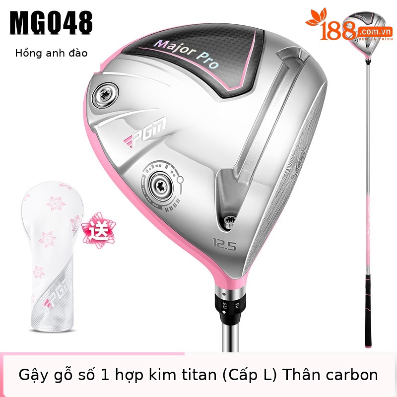 Bộ gậy golf PGM Major Pro nữ sợi carbon titan số 1 có thể điều chỉnh góc — Sakura Pollen #1 trục gỗ hạng L Carbon [với nắp đầu], Sakura Phấn hoa # Số 3 Gỗ L Cột Carbon [Với nắp đầu], Sakura Pollen # Số 5 trục gỗ hạng L Carbon [Có mũ trùm đầu], Sakura Phấn hoa #4h Thanh sắt L Thanh Carbon [với nắp đầu]