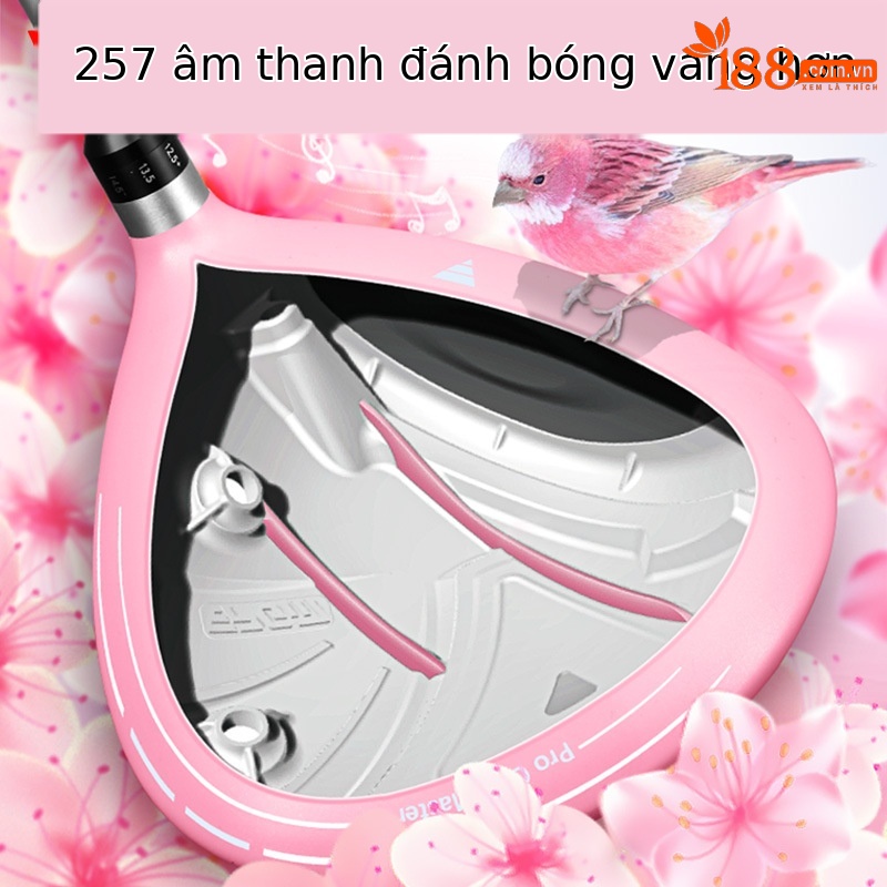 Bộ gậy golf PGM Major Pro nữ sợi carbon titan số 1 có thể điều chỉnh góc — Sakura Pollen #1 trục gỗ hạng L Carbon [với nắp đầu], Sakura Phấn hoa # Số 3 Gỗ L Cột Carbon [Với nắp đầu], Sakura Pollen # Số 5 trục gỗ hạng L Carbon [Có mũ trùm đầu], Sakura Phấn hoa #4h Thanh sắt L Thanh Carbon [với nắp đầu]