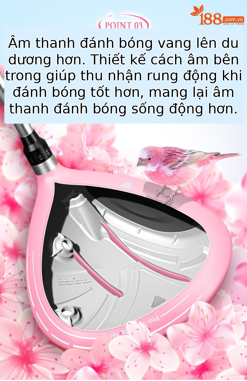 Bộ gậy golf PGM Major Pro nữ sợi carbon titan số 1 có thể điều chỉnh góc — Sakura Pollen #1 trục gỗ hạng L Carbon [với nắp đầu], Sakura Phấn hoa # Số 3 Gỗ L Cột Carbon [Với nắp đầu], Sakura Pollen # Số 5 trục gỗ hạng L Carbon [Có mũ trùm đầu], Sakura Phấn hoa #4h Thanh sắt L Thanh Carbon [với nắp đầu] chi tiết 4