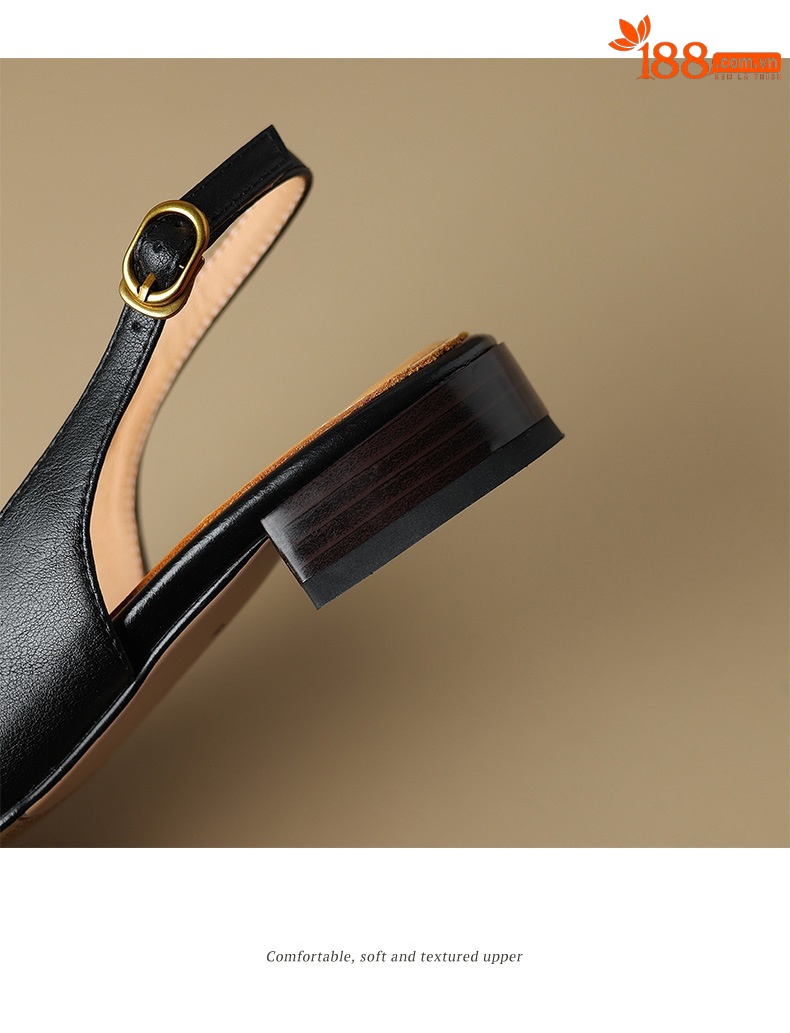 Sandal nữ bít mũi quai chữ V đế bệt đơn giản — Màu nâu chi tiết 14