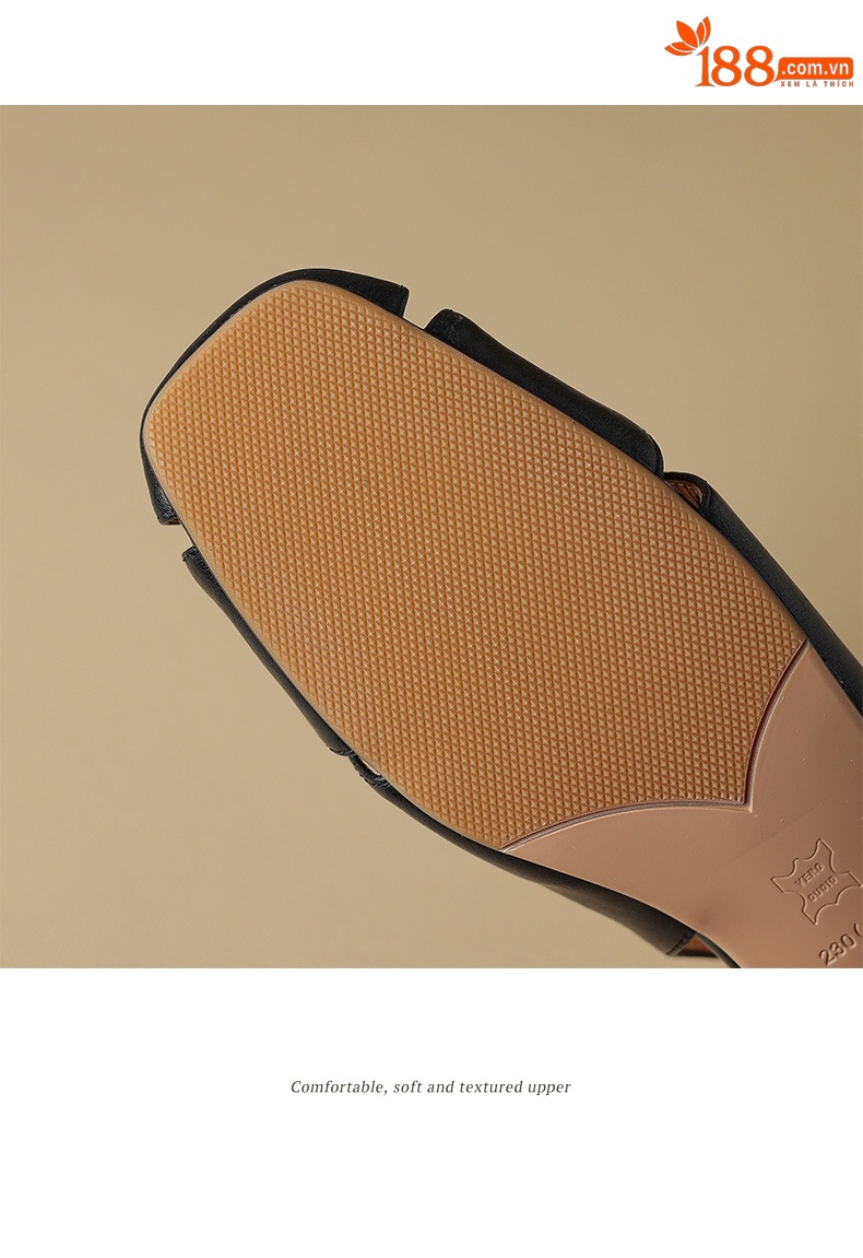Sandal nữ bít mũi quai chữ V đế bệt đơn giản — Màu nâu chi tiết 15