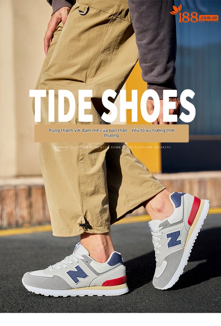 Giày sneaker nam cổ điển Balance 574 đế êm — than cám chi tiết 5