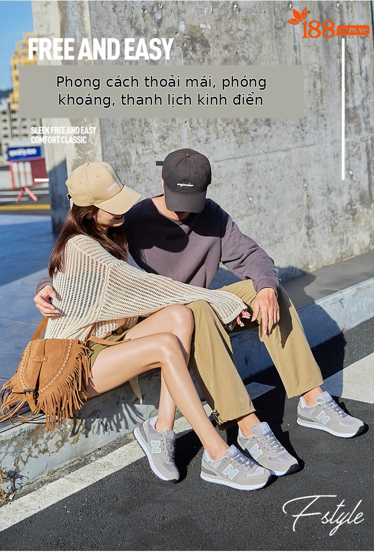 Giày sneaker nam cổ điển Balance 574 đế êm — than cám chi tiết 10