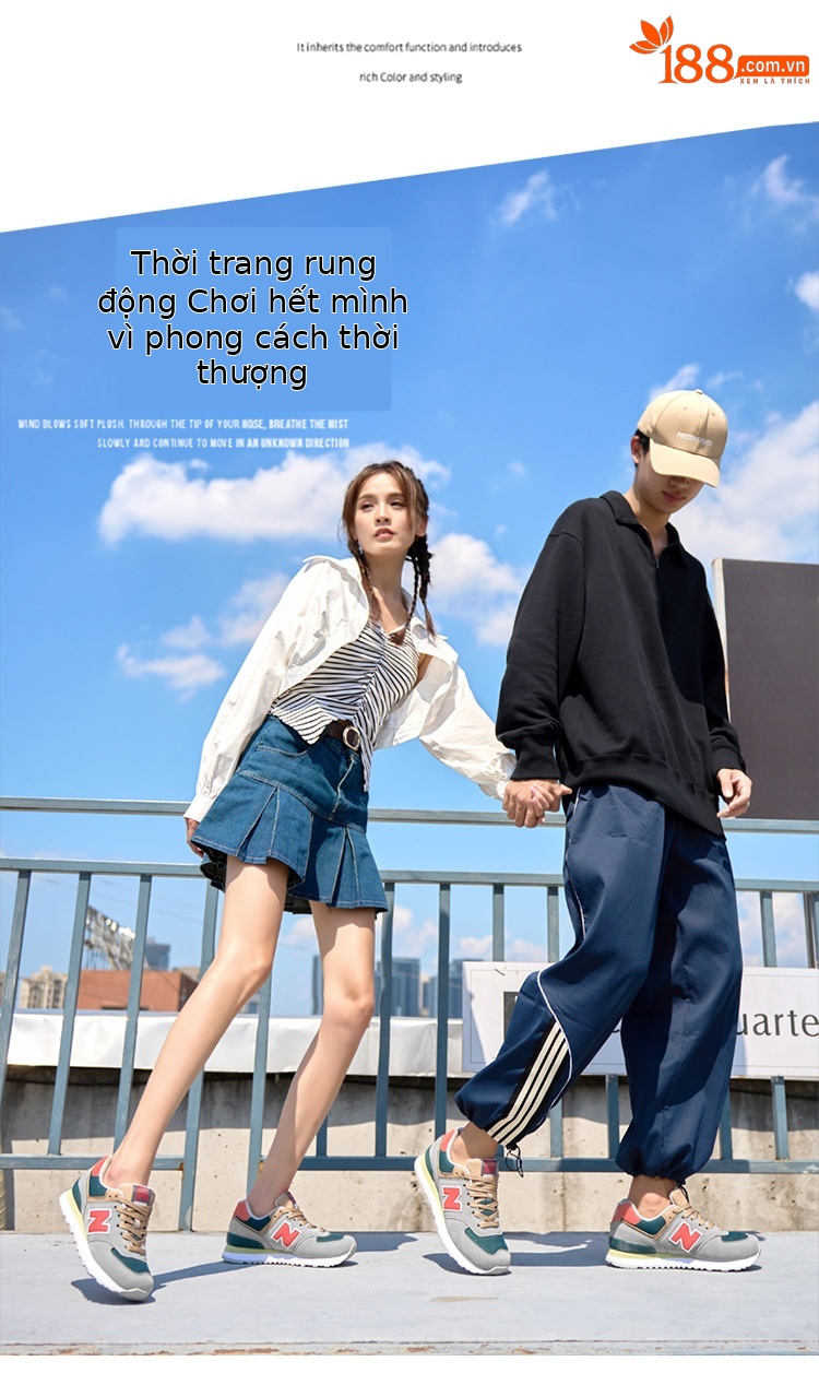 Giày sneaker nam cổ điển Balance 574 đế êm — than cám chi tiết 11