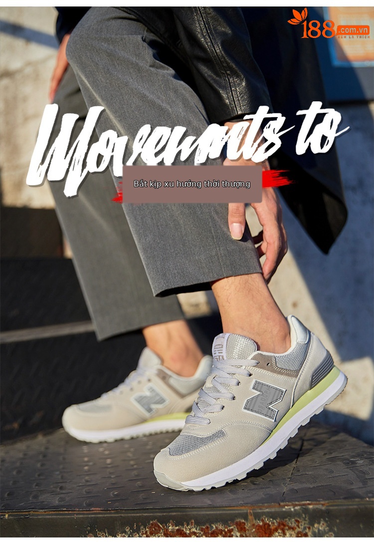 Giày sneaker nam cổ điển Balance 574 đế êm — than cám chi tiết 13