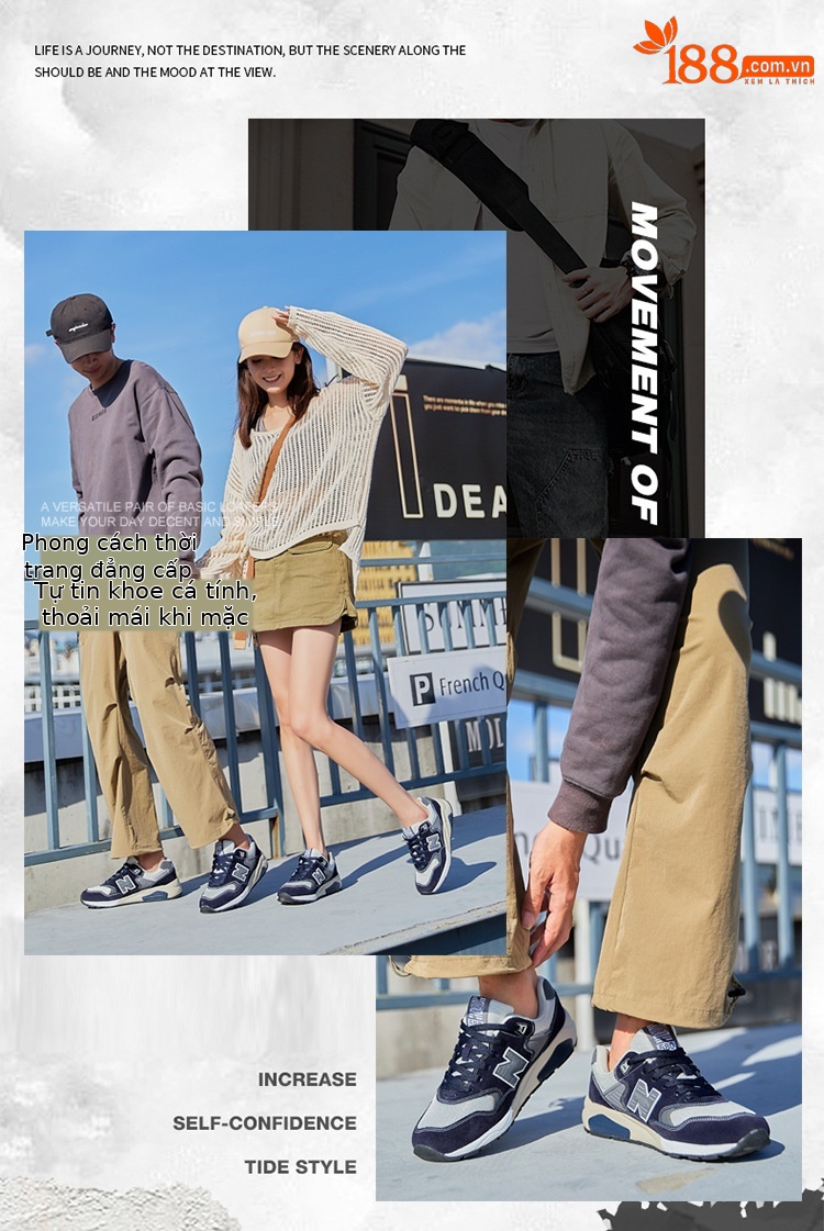 Giày sneaker nam cổ điển Balance 580 đế êm — than cám chi tiết 11