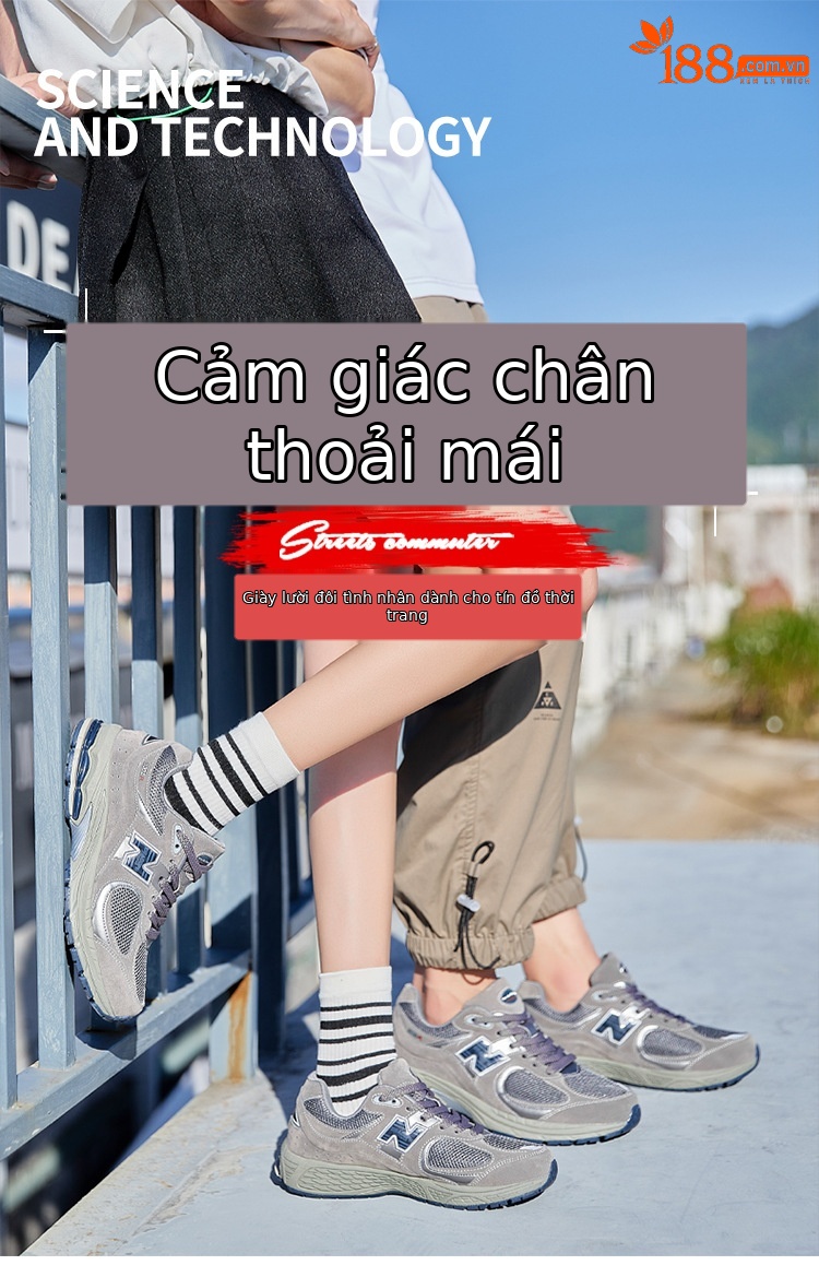 Giày thể thao nam chạy bộ cổ điển phong cách Balance, đế êm thoải mái — mây xám chi tiết 3