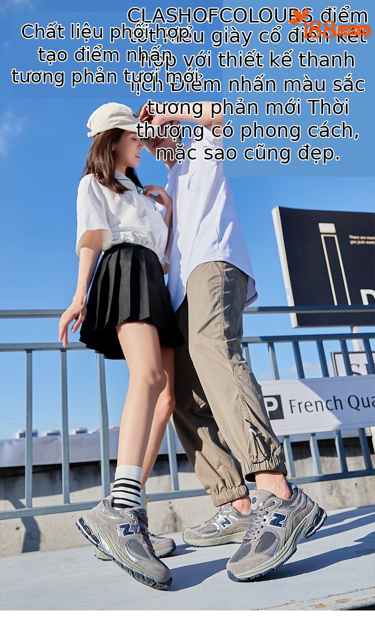 Giày thể thao nam chạy bộ cổ điển phong cách Balance, đế êm thoải mái — mây xám chi tiết 2