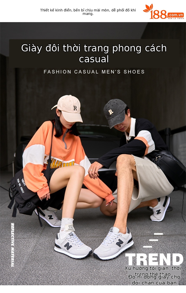 Giày sneaker chạy bộ nữ mesh thoáng khí phong cách cổ điển — xám chi tiết 3