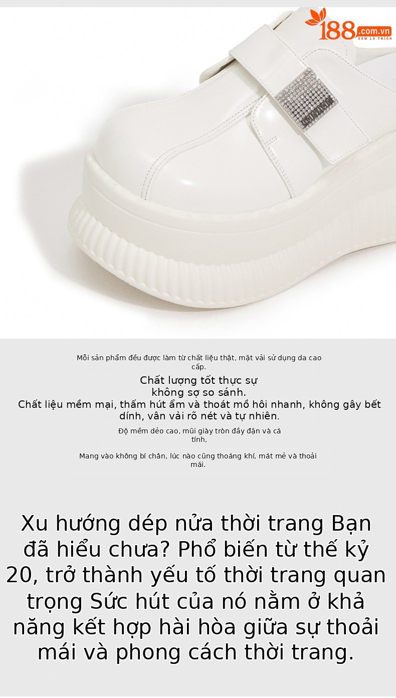 Dép sandal nữ quai chữ V đơn giản đế bệt — Đen, Len nguyên chất chi tiết 7