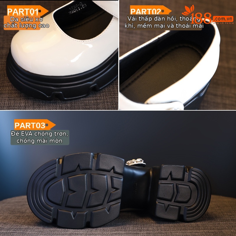 Giày sandal cao gót nữ quai ngang gót thô đế dày tăng chiều cao phong cách học đường — Màu be, Màu đen