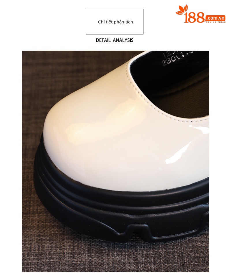 Giày sandal cao gót nữ quai ngang gót thô đế dày tăng chiều cao phong cách học đường — Màu be, Màu đen chi tiết 6